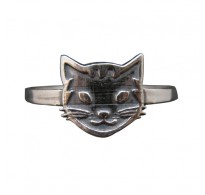 R002146 Handmade Sterling Silver Ring Cat Genuine Solid Stamped 925 Empress